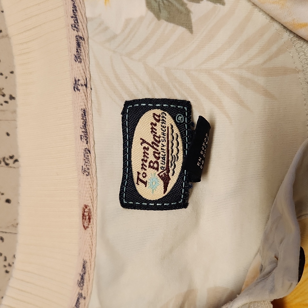 Tommy Bahama 1/4 Button Down Short Sleeve Floral Print Casual Polo Shirt Vintage - Picture 6 of 7